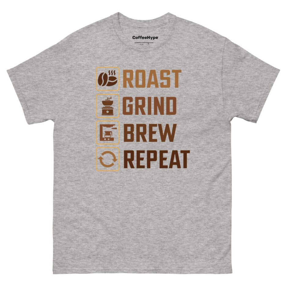 Roast Grind Brew Repeat T-Shirt